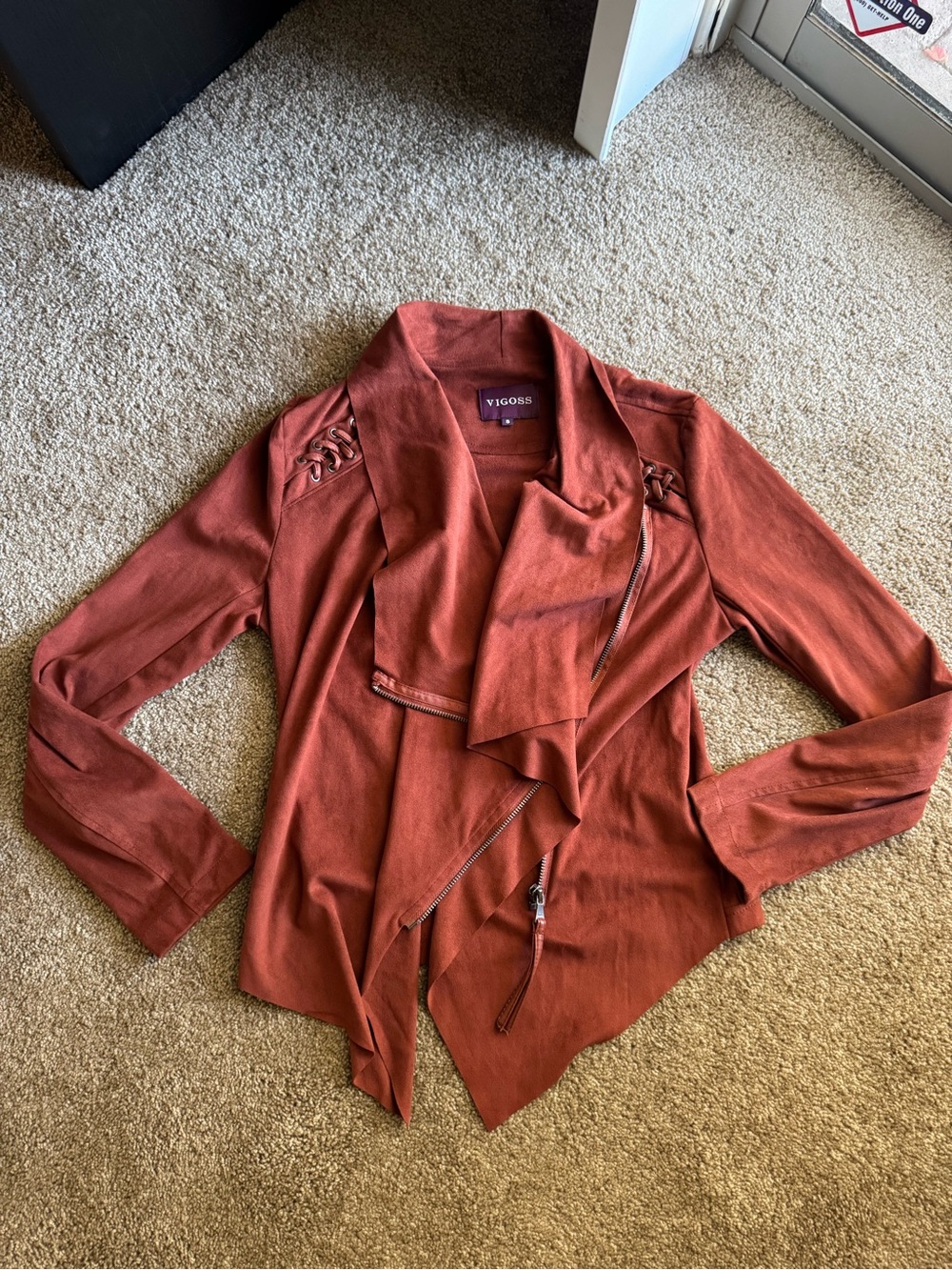 Vigoss Women's Faux Suede Draped Jacket